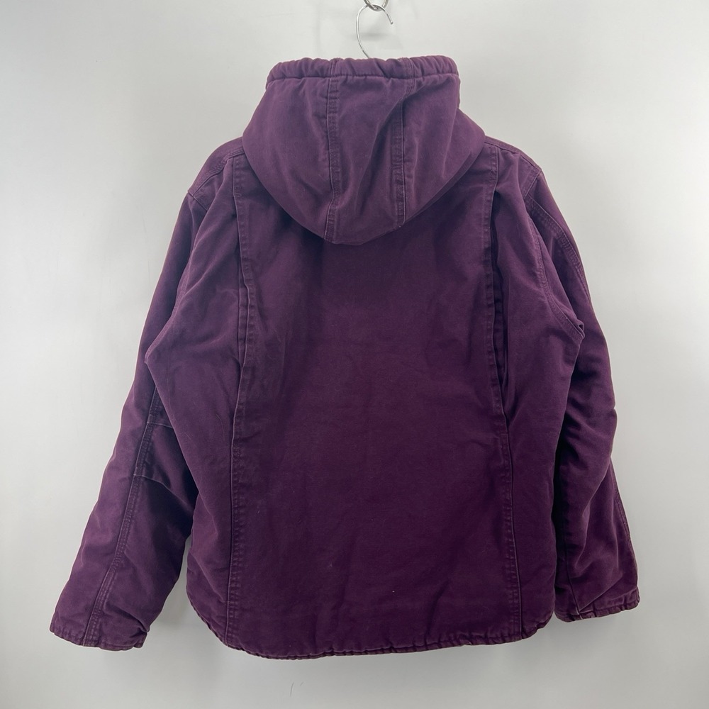 Schmidt Workwear Canvas Jacket Women M Sherpa Y2K Hoodie Fleece Lined Utility - Picture 4 of 13